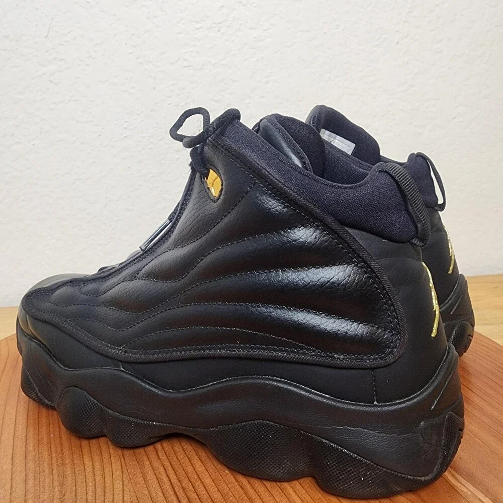 Jordan Shoes Youth Size 6.5Y Black Gold Leather Basketball Sneakers 407484-010